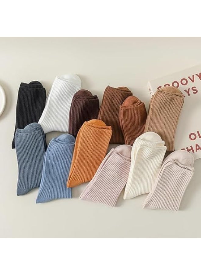 CLENEA Crew Socks for Women,Cotton Socks,Mid-Calf Socks,Cute Casual Athletic Socks,Soft Womens Socks,Aesthetic Socks - Image 3